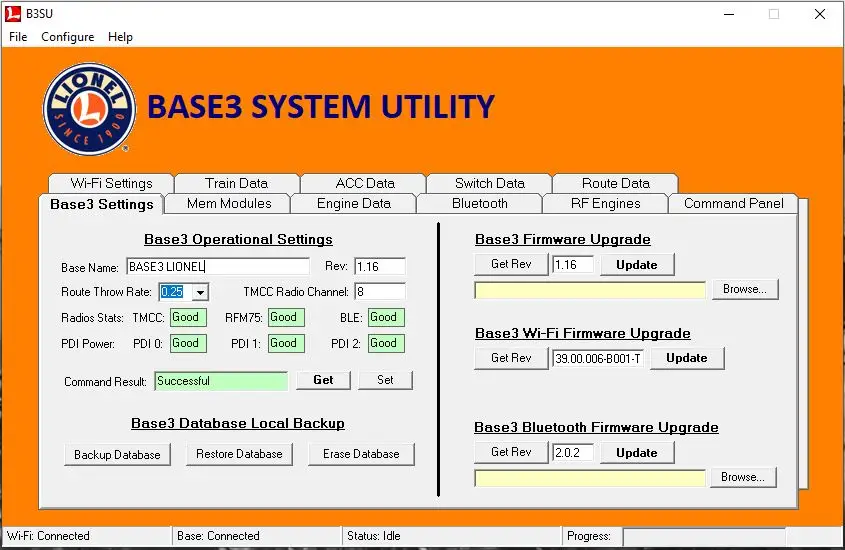 Base3 System Utility – Lionel Power & Control